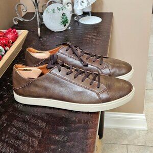 OluKai Men's Kahu Pahaha Leather Sneakers, Brown, Sz 13